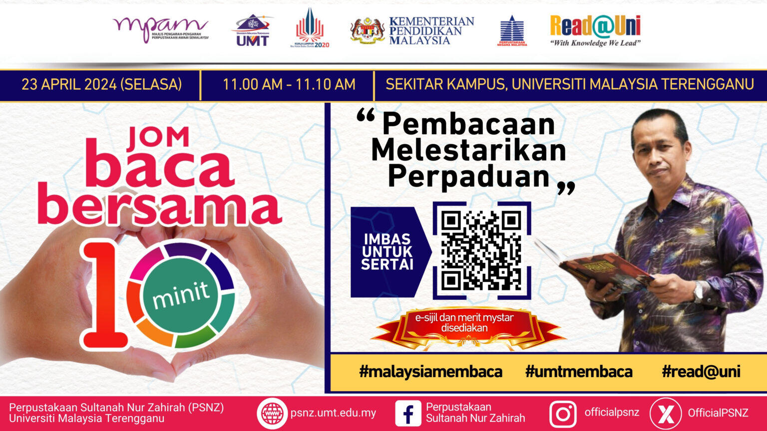 PROGRAM JOM BACA BERSAMA 10 MINIT 2024 DI UNIVERSITI MALAYSIA