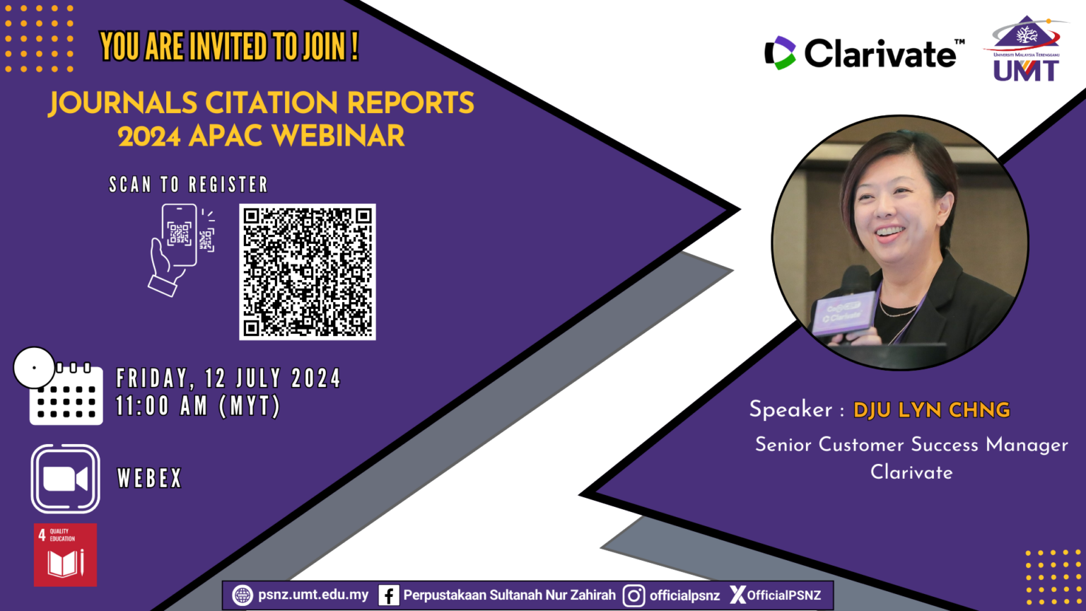 INVITATION [CLARIVATE WEBINAR] JOURNAL CITATION REPORTS 2024 APAC