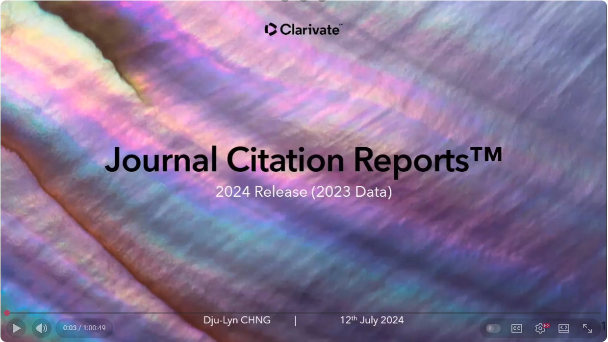 Journal Citation Reports 2024 APAC